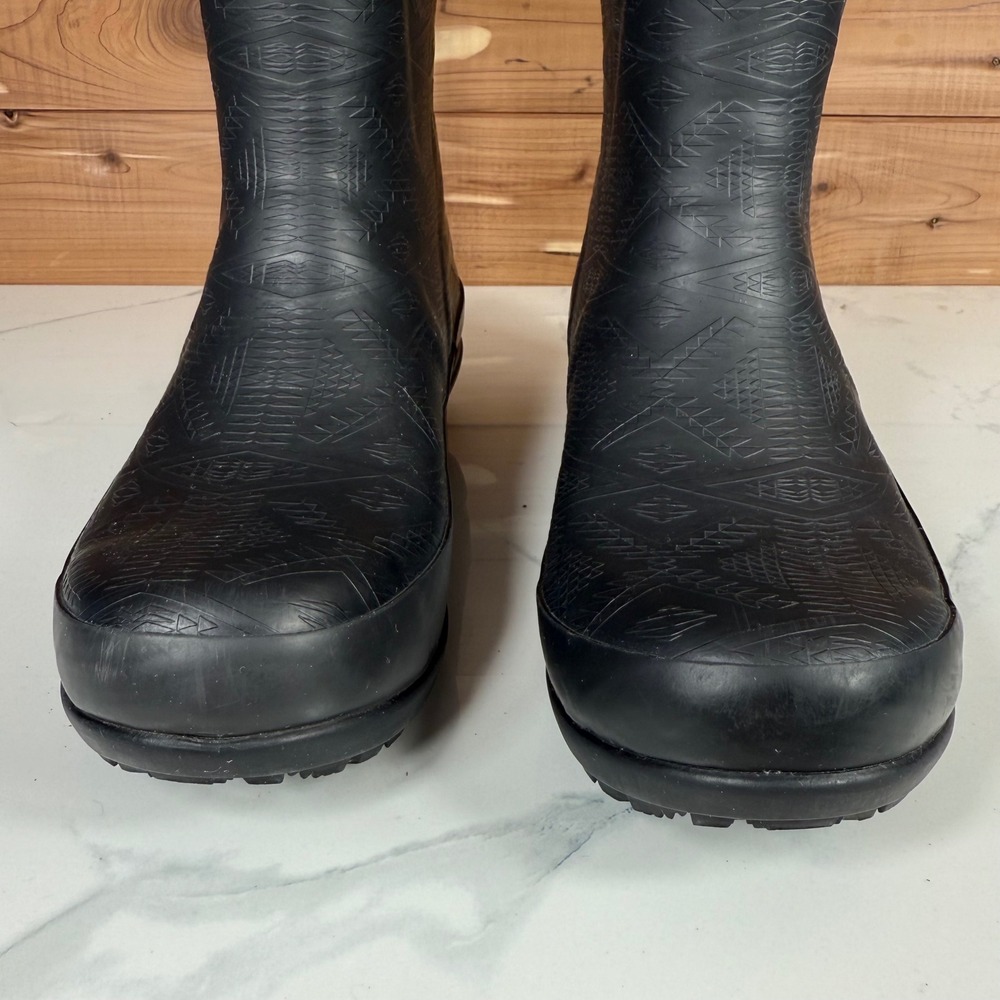 Pendleton Black‎ Geometric Pattern Rubber Rain Bo… - image 4